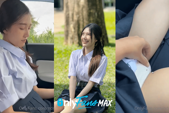 NDream – คลิปหลุดOnlyfans น้องดรีมโดนแหย่หีบนรถก่อนไปเรียน หีเนียนๆน่าเย็ดสุดๆ